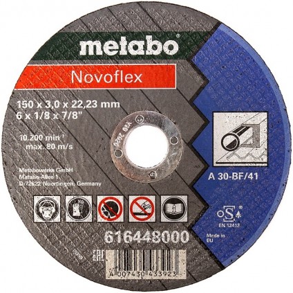Круг отрезной по металлу Metabo 150х3,0 Novoflex прямой