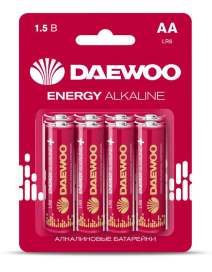 Элемент питания алкалиновый AA/LR6 1.5В Energy Alkaline 2021 BL-8 (уп.8шт) DAEWOO 5031081