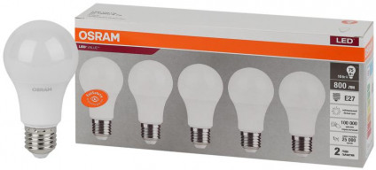 Лампа светодиодная LED Value LVCLA75 10SW/840 230В E27 2х5 RU (уп.5шт) OSRAM 4058075577749