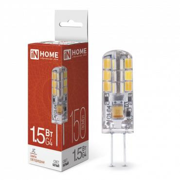 Лампа светодиодная LED-JC 1.5Вт 12В 4000К нейтр. бел. G4 150лм IN HOME 4690612035963