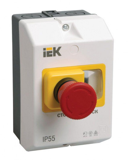 Оболочка защитная с кноп. СТОП IP54 IEK DMS11D-PC55