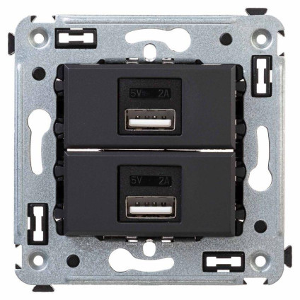 Устройство зарядное USB СП Avanti Черный матовый DKC 4412543
