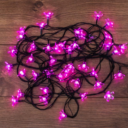 Гирлянда светодиодная Цветы Сакуры 50LED роз. 7м с контроллером Neon-Night 303-038