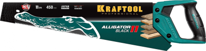 Ножовка по дереву KRAFTOOLAlligator BLACK 11точный рез,450мм