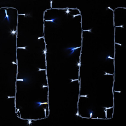 Гирлянда модульная Дюраплей LED 20м 200LED мерцающий Flashing (каждый 5-й диод) бел. провод бел. каучук Neon-Night 315-185