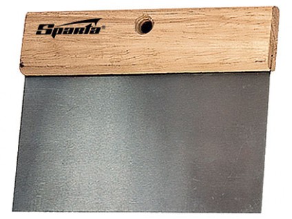 Шпатель стальной 180 мм с деревянной ручкой