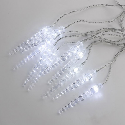 Гирлянда Айсикл (бахрома) Сосульки 1.5х0.25м LED бел. провод прозр. Neon-Night 303-068