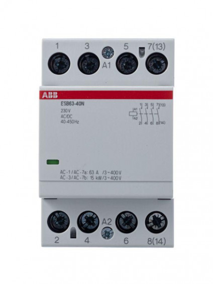 Контактор ESB63-40N-06 модульный (63А АС-1 4НО) катушка 230В AC/DC ABB 1SAE351111R0640