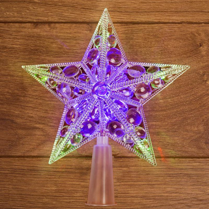 Фигура светодиодная Звезда на елку RGB 10LED 17см Neon-Night 501-002