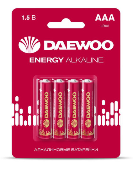 Элемент питания алкалиновый AAA/LR03 1.5В Energy Alkaline 2021 BL-4 (уп.4шт) DAEWOO 5029903