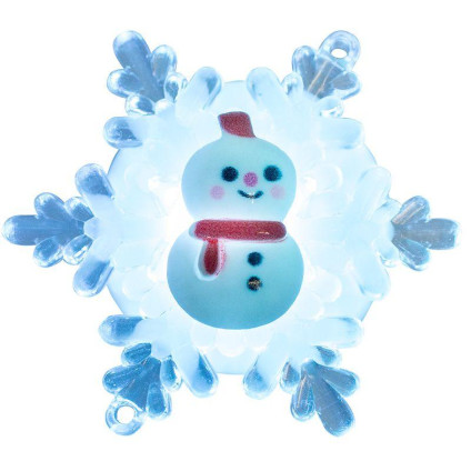 Фигура светодиодная Снеговик на снежинке 5.5х5.5см RGB Neon-Night 501-038