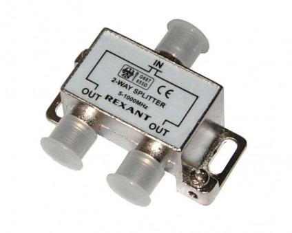 Делитель ТВ краб х2 под F разъем 5-1000 МГц Rexant 05-6001