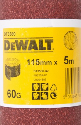Шлифлист в рулонах DeWalt DT 3580,115ммх5м, К60, для дерева, для краски